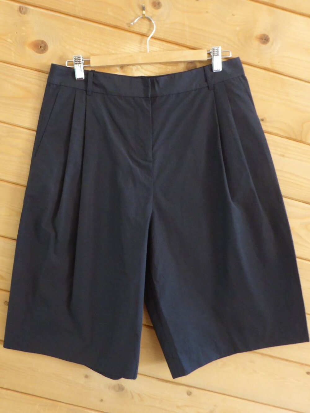 T Alexander Wang Black Nylon Culottes Casual Wide Leg Pants Size 6